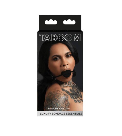 Taboom Silicone Ball Gag Black – kuglica za usta - image 2