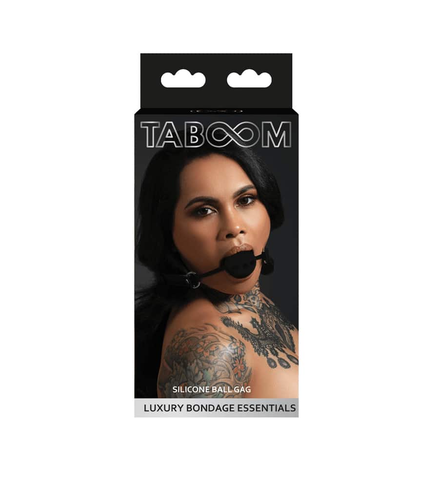 Taboom Silicone Ball Gag Black – kuglica za usta - image 2
