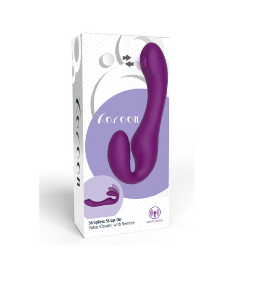 XOCOON Strapless Strap-On Pulse Vibe – dvostruki vibrirajući strap-on + daljinski upravljač - image 2