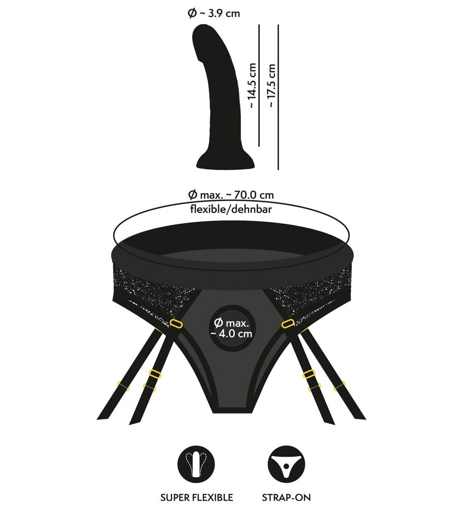 Your Strap-On Lace Briefs Set – strap-on gaćice s halterima + dildo - image 6