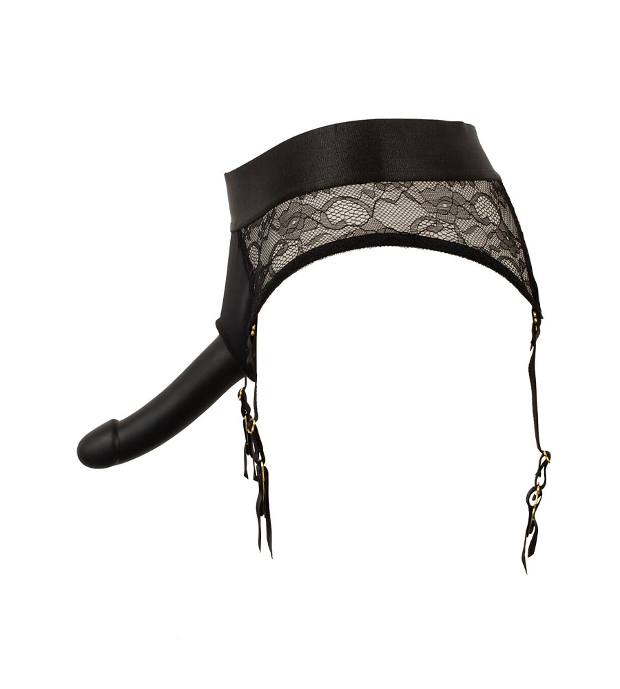 Your Strap-On Lace Briefs Set – strap-on gaćice s halterima + dildo - image 7