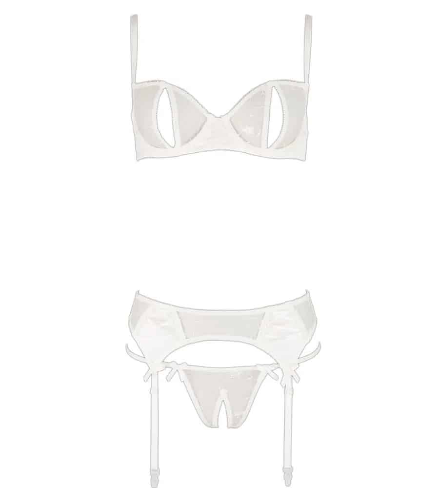 Abierta Fina Suspender Set – grudnjak, halteri i tanga gaćice - Slika 8