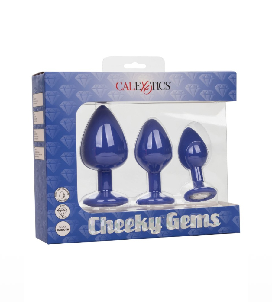 CalExotics Cheeky Gems Purple - set analnih plugova - image 2
