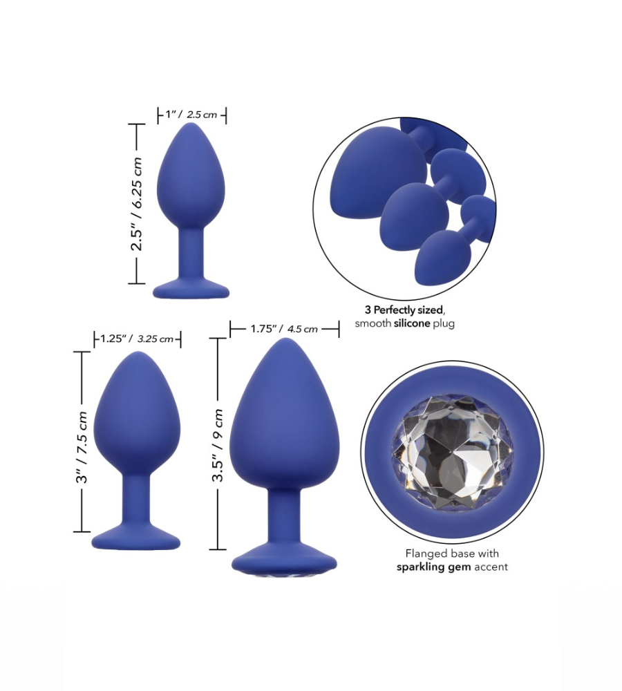 CalExotics Cheeky Gems Purple - set analnih plugova - image 3