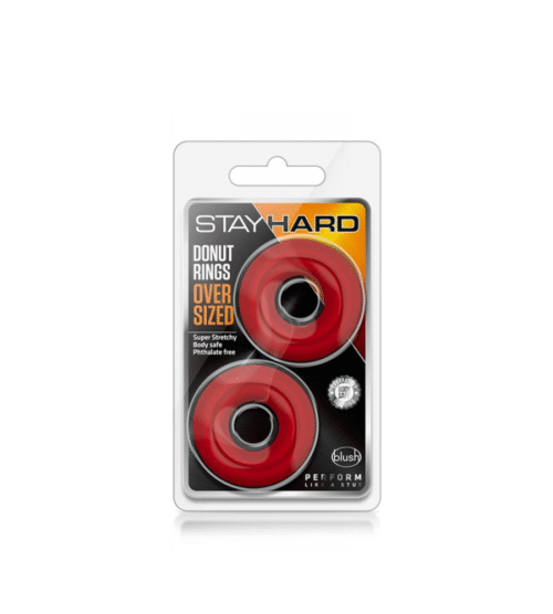 Stay Hard Donut Rings Oversized Red - 2 penis prstena - image 2