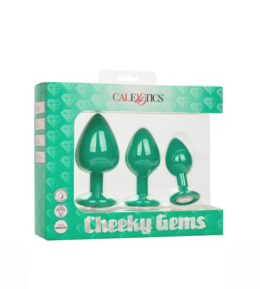 CalExotics Cheeky Gems Green - set analnih plugova - image 2