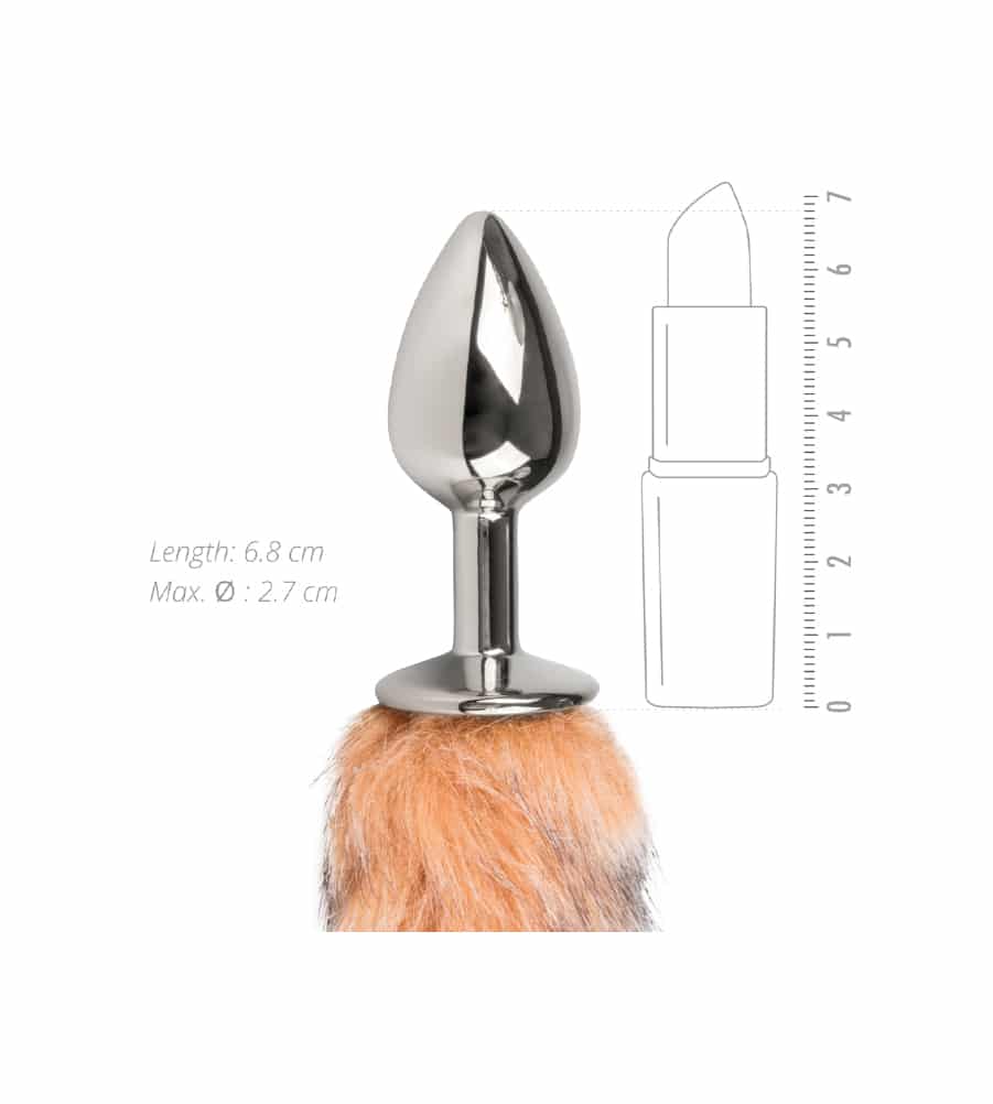EasyToys Fox Tail Plug No. 7 - analni plug s repom, srebrni - Slika 4