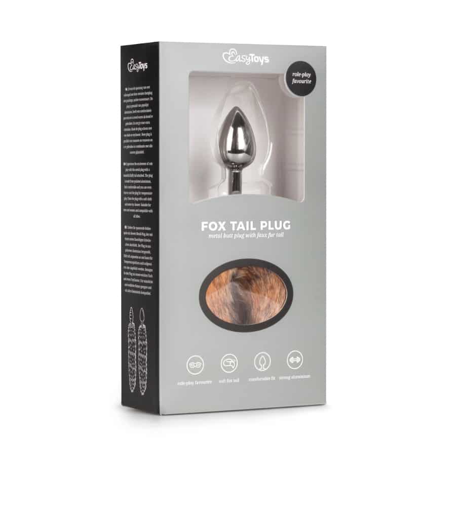 EasyToys Fox Tail Plug No. 7 - analni plug s repom, srebrni - Slika 2