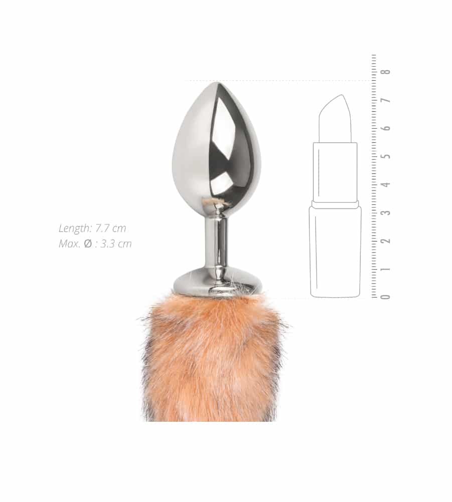 EasyToys Fox Tail Plug No. 3 - analni plug s repom, srebrni - Slika 4