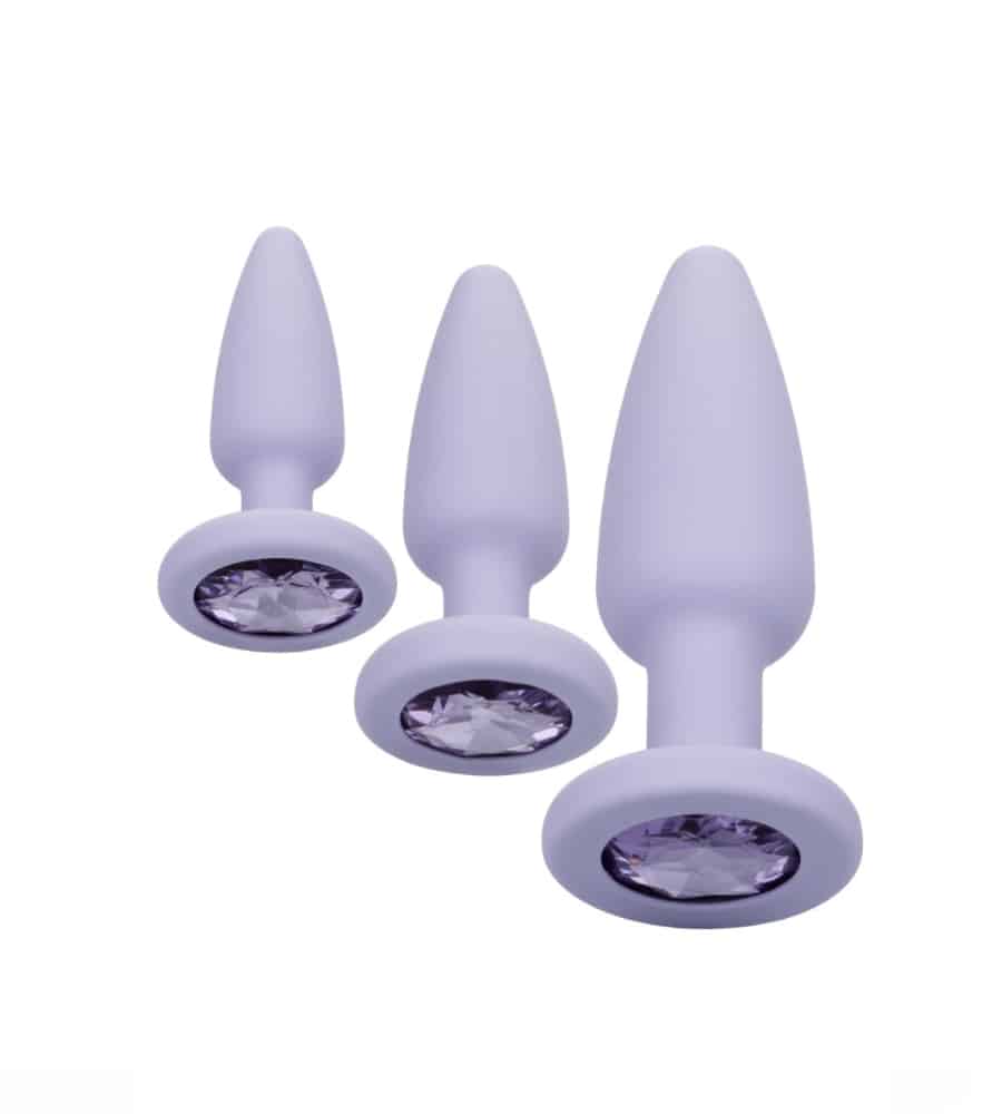 CalExotics Crystal Booty Kit Purple - silikonski set plugova