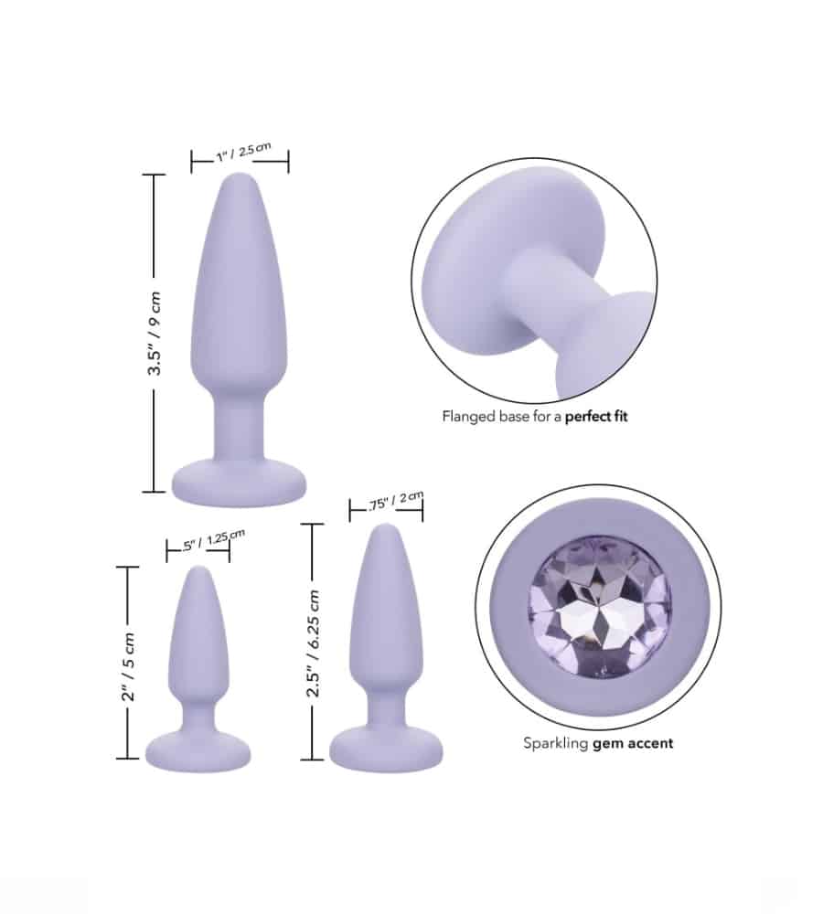 CalExotics Crystal Booty Kit Purple - silikonski set plugova - image 2
