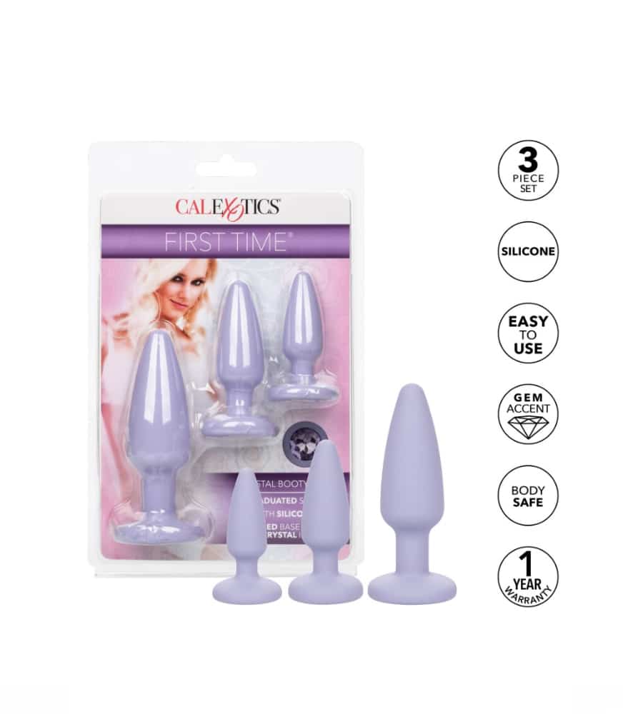 CalExotics Crystal Booty Kit Purple - silikonski set plugova - image 4
