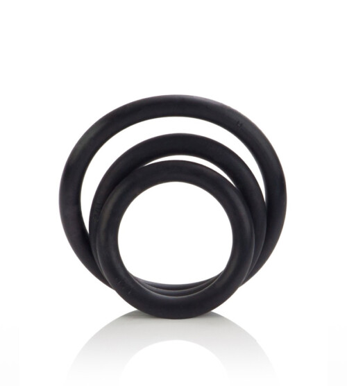 Calexotics Rubber Ring Set Black – 3 penis prstena