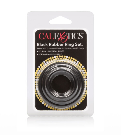 Calexotics Rubber Ring Set Black – 3 penis prstena - image 2