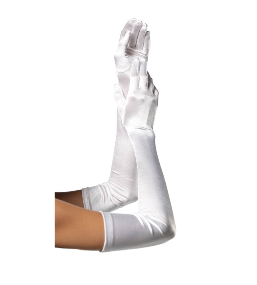 Leg Avenue Extra Long Satin Gloves – satenske rukavice bijele boje