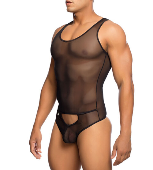 MOB Sexy Sheer Body Black – providni body za muškarce