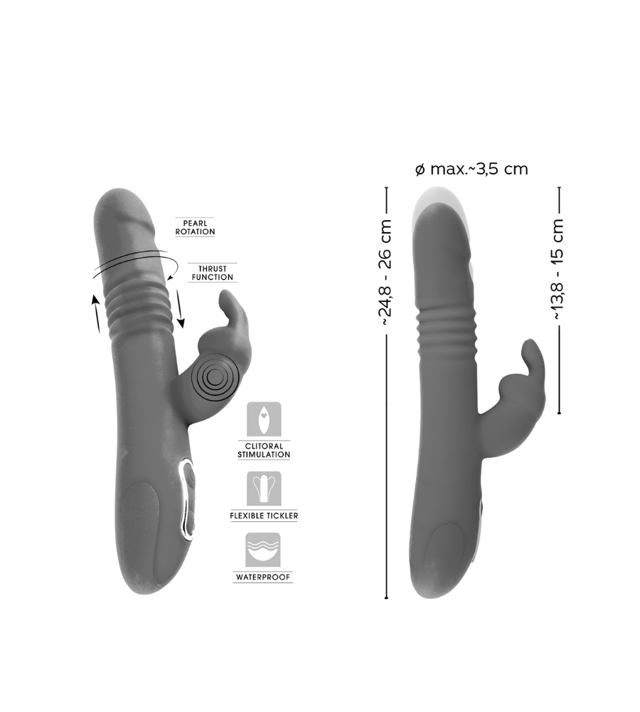 Sweet Smile Thrusting Pearl Rabbit - pomični vibrator - image 7