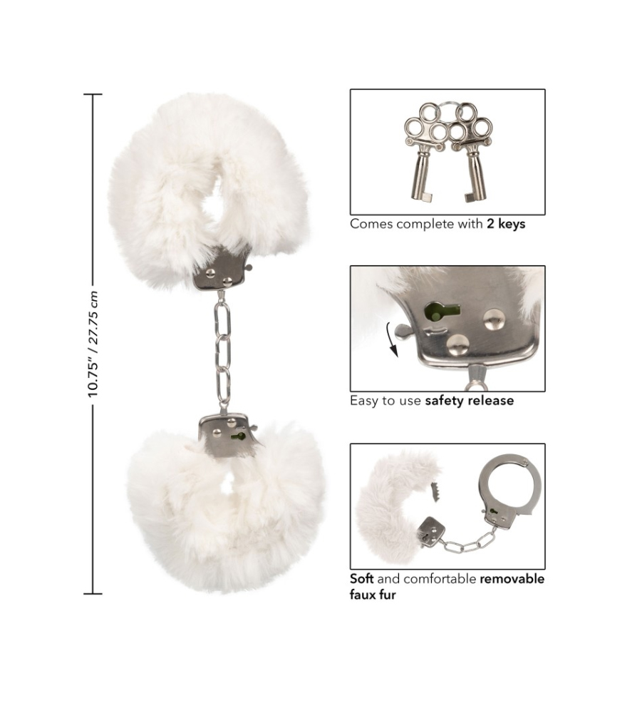 Ultra Fluffy Furry Cuffs White - lisice s bijelim krznom - image 3