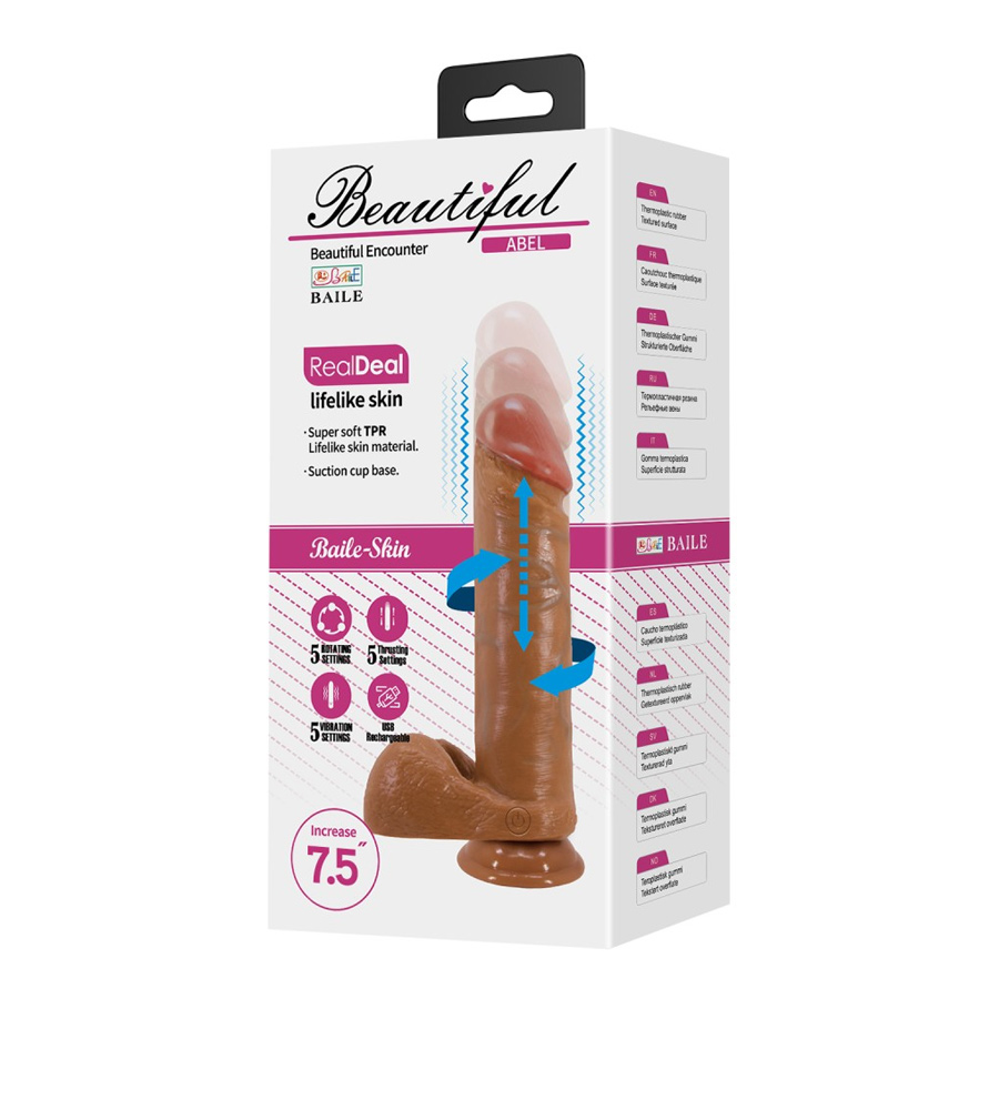 Baile Beautiful Abel – vibrirajući dildo, TPR, 21 cm
