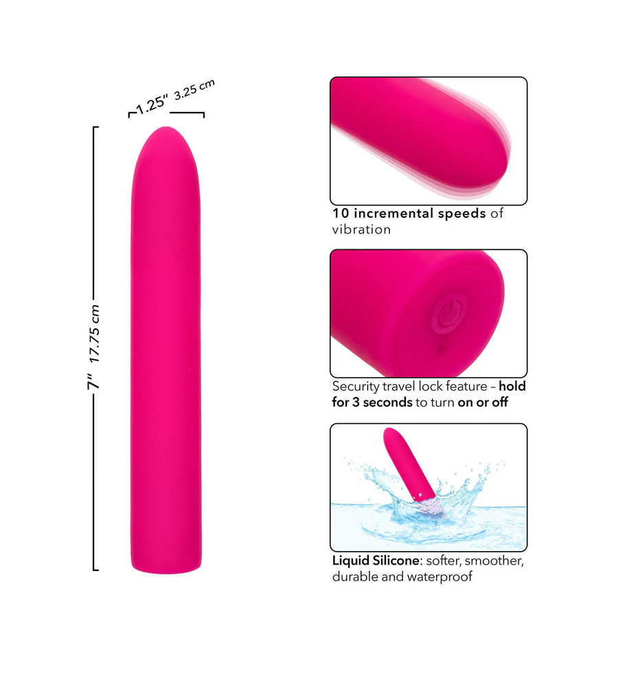 Calexotics Rechargeable Classic Chic Pink – silikonski vibrator, 17.7 cm