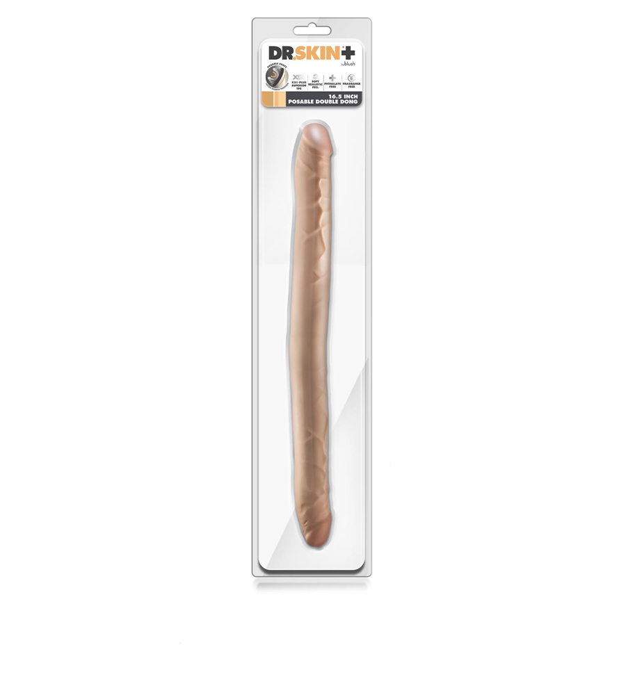 Dr. Skin 16.5” Posable Double Dong Beige – dvostruki dildo - image 2
