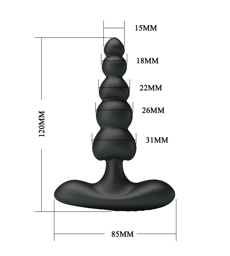 Pretty Love Corban – vibrirajuće analne kuglice, 12 cm