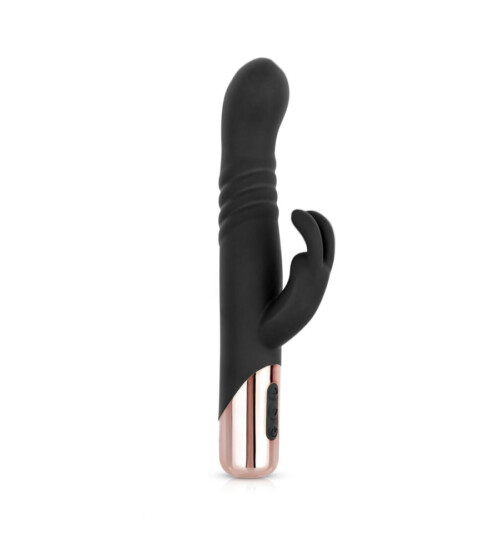 Rosy Gold Thrusting rabbit – pomični rabbit vibrator, 24 cm