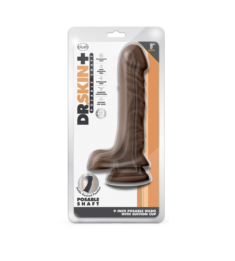 Dr. Skin Plus Posable 9″ Dildo Chocolate – realistični dildo - image 2