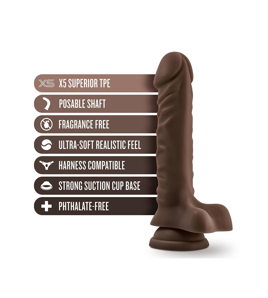Dr. Skin Plus Posable 9″ Dildo Chocolate – realistični dildo - image 7