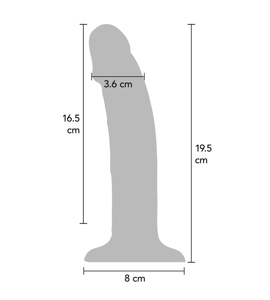 Get Real Vibrating Harness Dong Purple – vibrirajući dildo, 19.5 cm