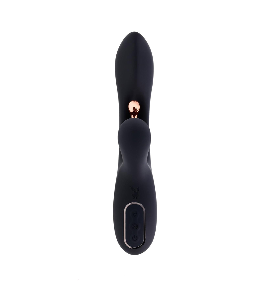 Playboy Aureus Black – silikonski rabbit vibrator - image 4