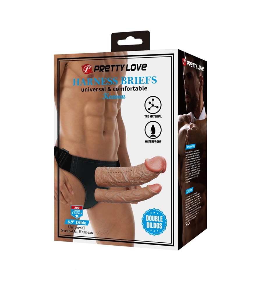 Pretty Love Keaven Harness Briefs - strap-on pojas i dupli dildo