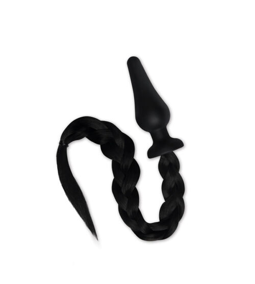 Whipsmart Furry Tales Pony Plug Black - analni plug s repom