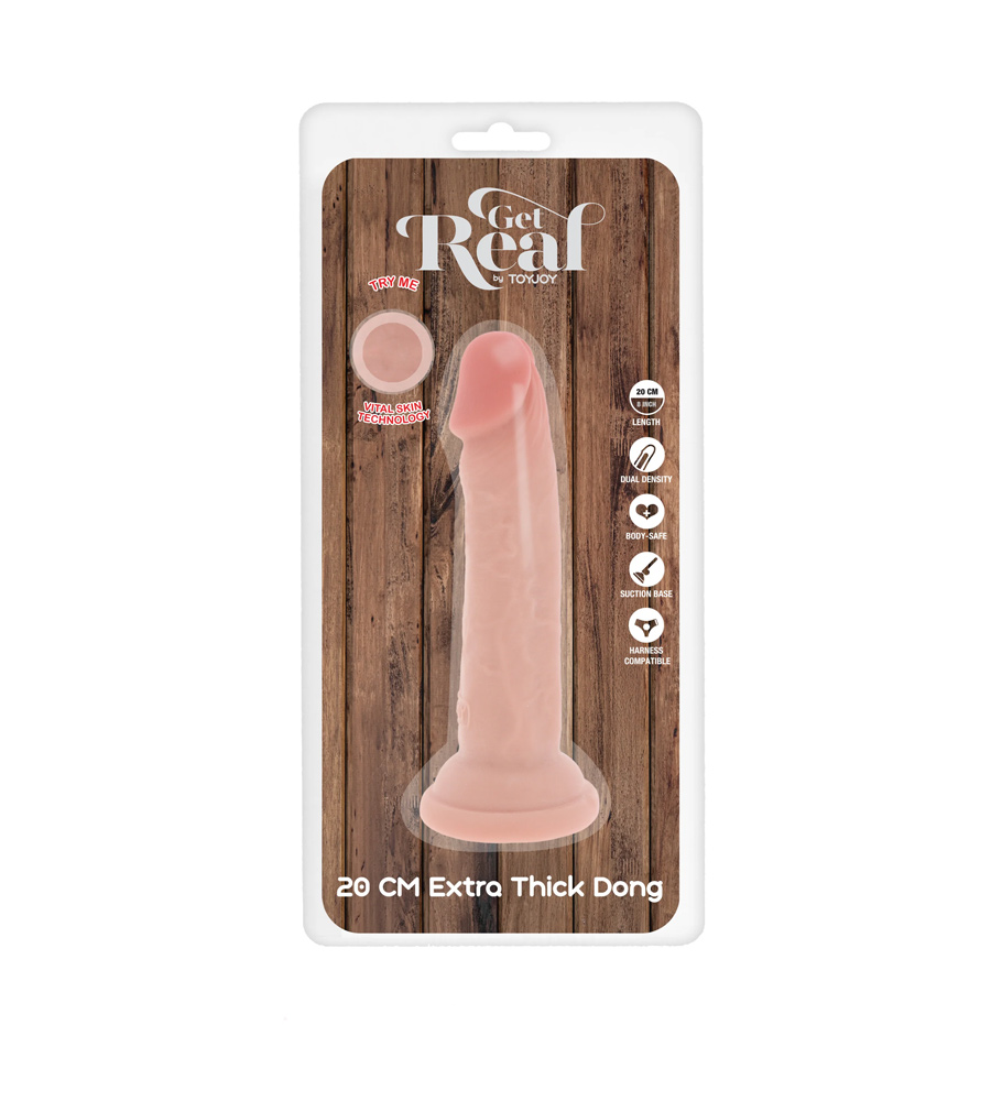 Get Real Deluxe Extra Thick Dong 20 cm – dildo bez testisa, TPR