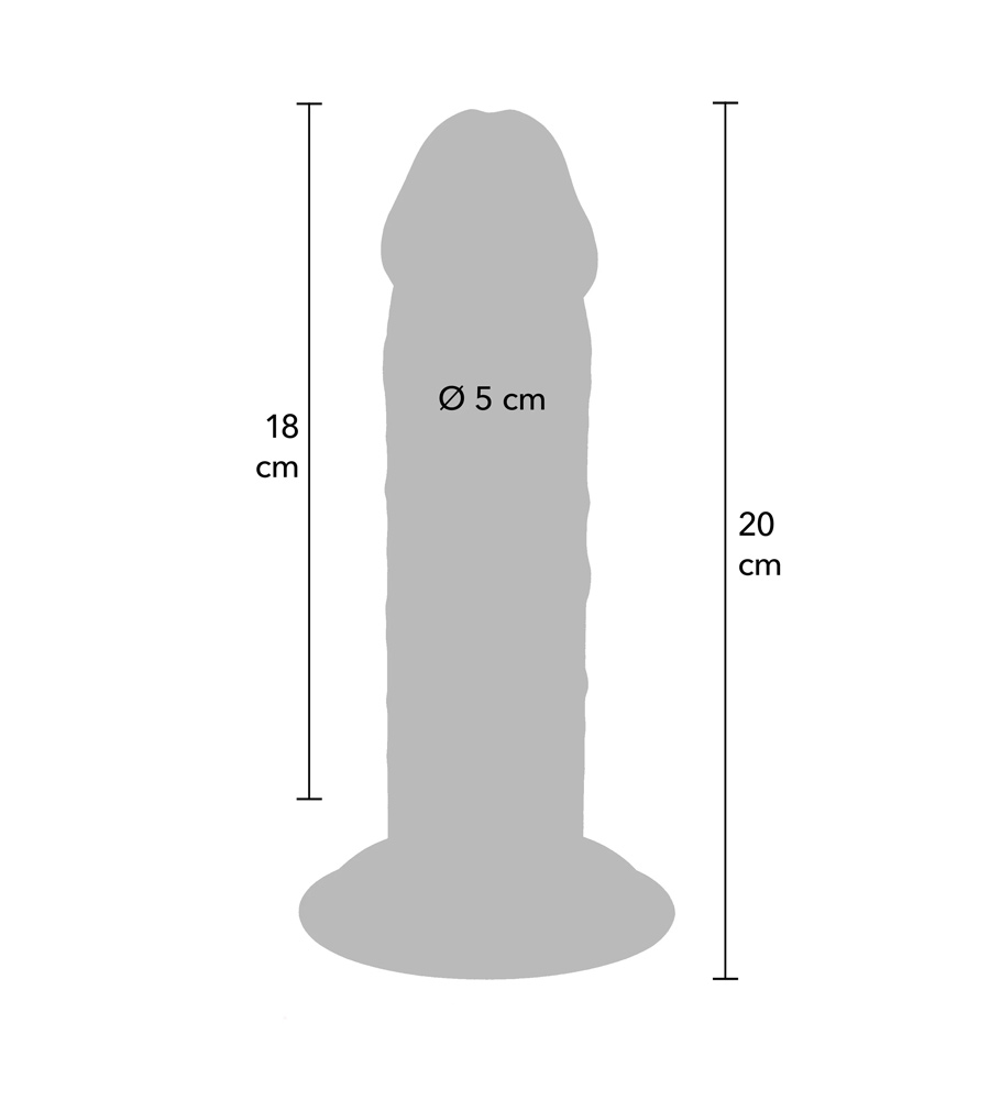 Get Real Deluxe Extra Thick Dong 20 cm – dildo bez testisa, TPR
