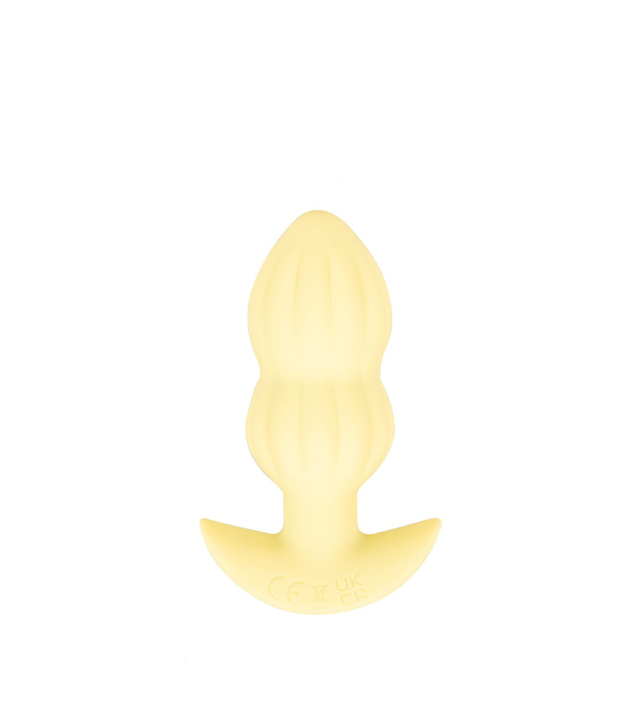 Cuties Vibrating Mini Butt Plug Yellow - analni plug, 8 cm