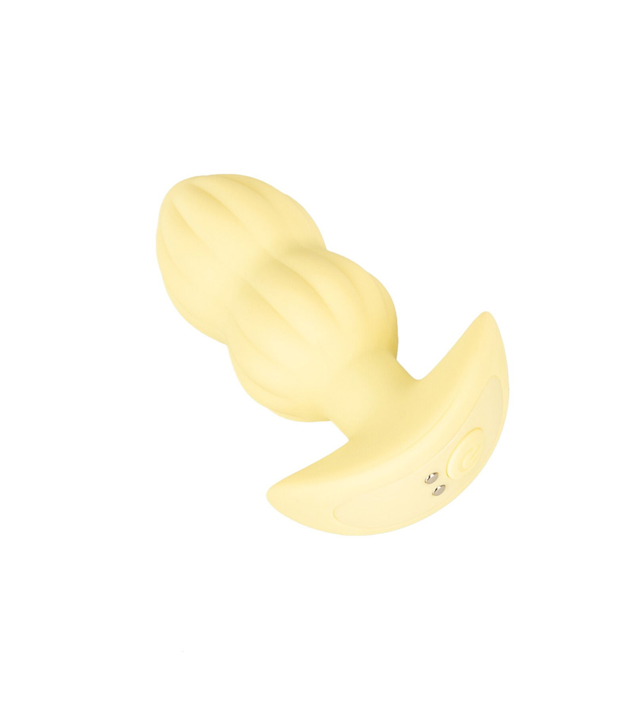 Cuties Vibrating Mini Butt Plug Yellow - analni plug, 8 cm