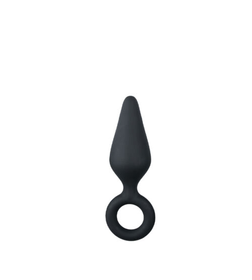 Easytoys Pointy Plug Black - silikonski analni plug, 8.5 cm