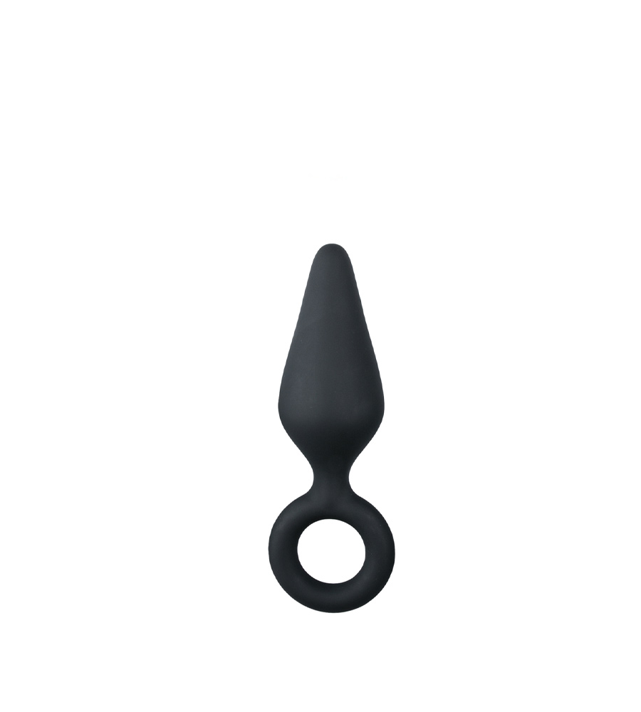 Easytoys Pointy Plug Black - silikonski analni plug, 8.5 cm