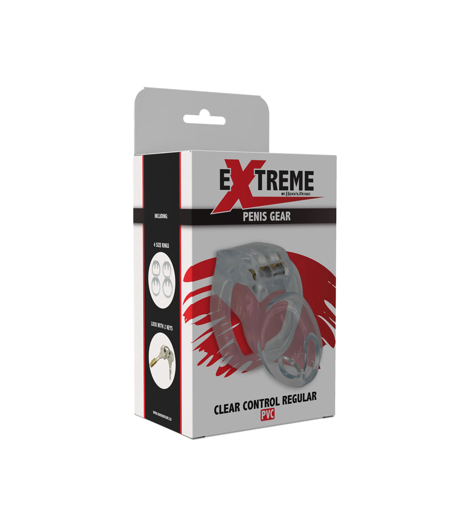 Extreme Clear Control Cock Cage Regular – kavez za penis, PVC