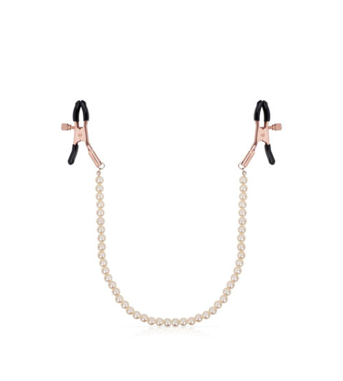 Rosy Gold Pearls Nipple Clamps - štipaljke za bradavice