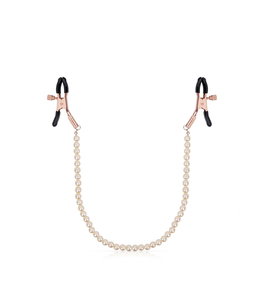 Rosy Gold Pearls Nipple Clamps - štipaljke za bradavice