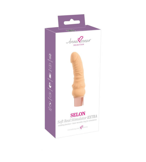 beau coeur SELON Stimulator - pomični silikonski vibrator, 19.7 cm