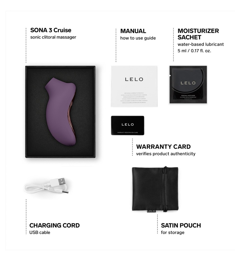 Lelo SONA 3 Cruise Plum - sonični masažer klitorisa +APP upravljanje