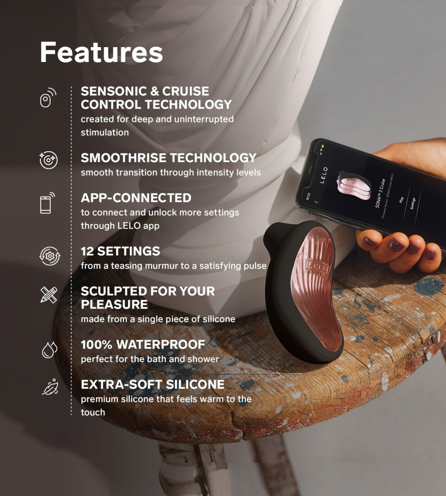 Lelo SONA 3 Cruise Soft Pink – sonični masažer klitorisa + APP upravljanje - image 10