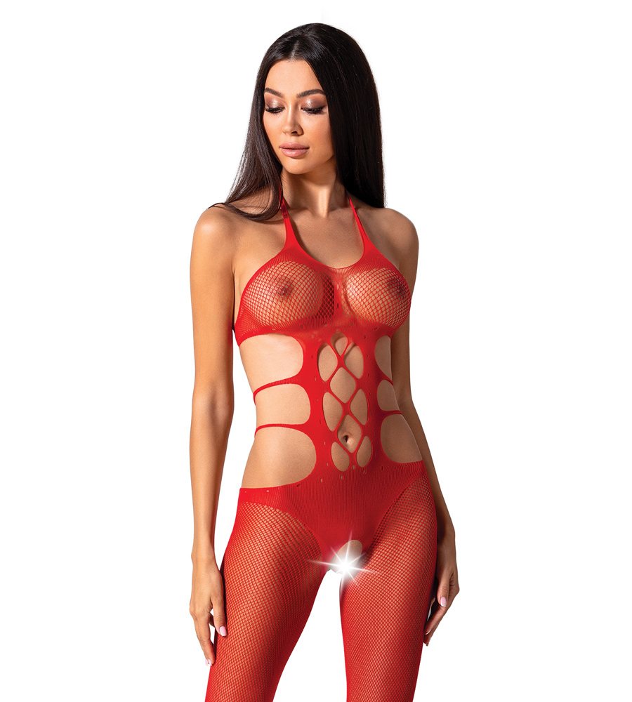 Passion BS084 Red – mrežasti kombinezon