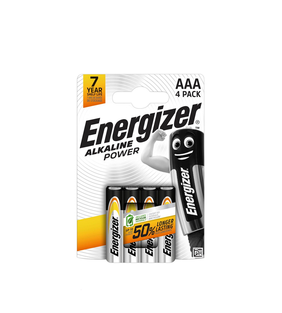 Energizer Batteries AAA su snažne 1,5 V alkalne baterije. Dugotrajne i pouzdane. Pogodne za vibratore, daljinske upravljače i druge uređaje na baterije.