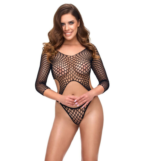 Fantasy by Cottelli Net Thong Body - mrežasti tanga bodi