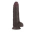 Lovetoy Vibrating Sliding Skin Pro II 8.5” Brown – vibrirajući dildo s testisima, 21,5 cm
