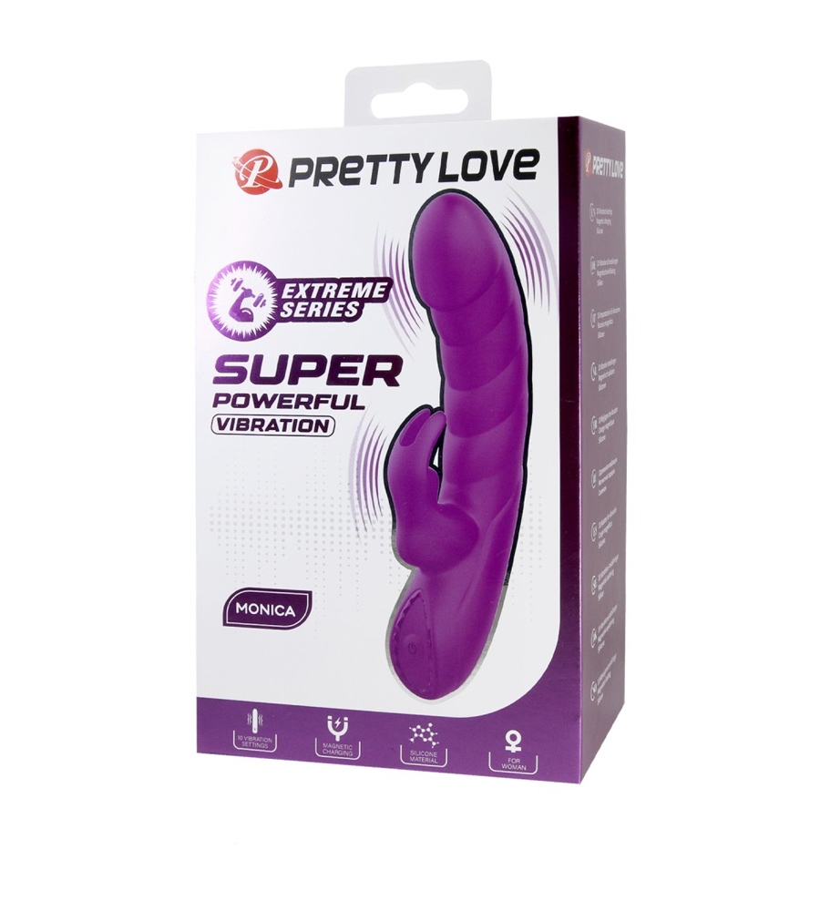 Pretty Love Monica – silikonski rabbit vibrator, 15,8 cm
